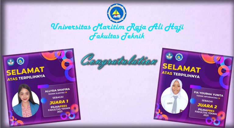 Selamat Atas Terpilihnya Juara 1 dan 2 Dalam Ajang Pilmapres 2021