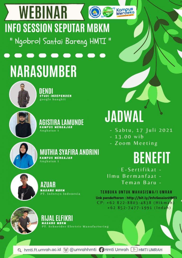 Berbagi Pengalaman MBKM di Webinar: Ngobrol Santai Bareng HMTI