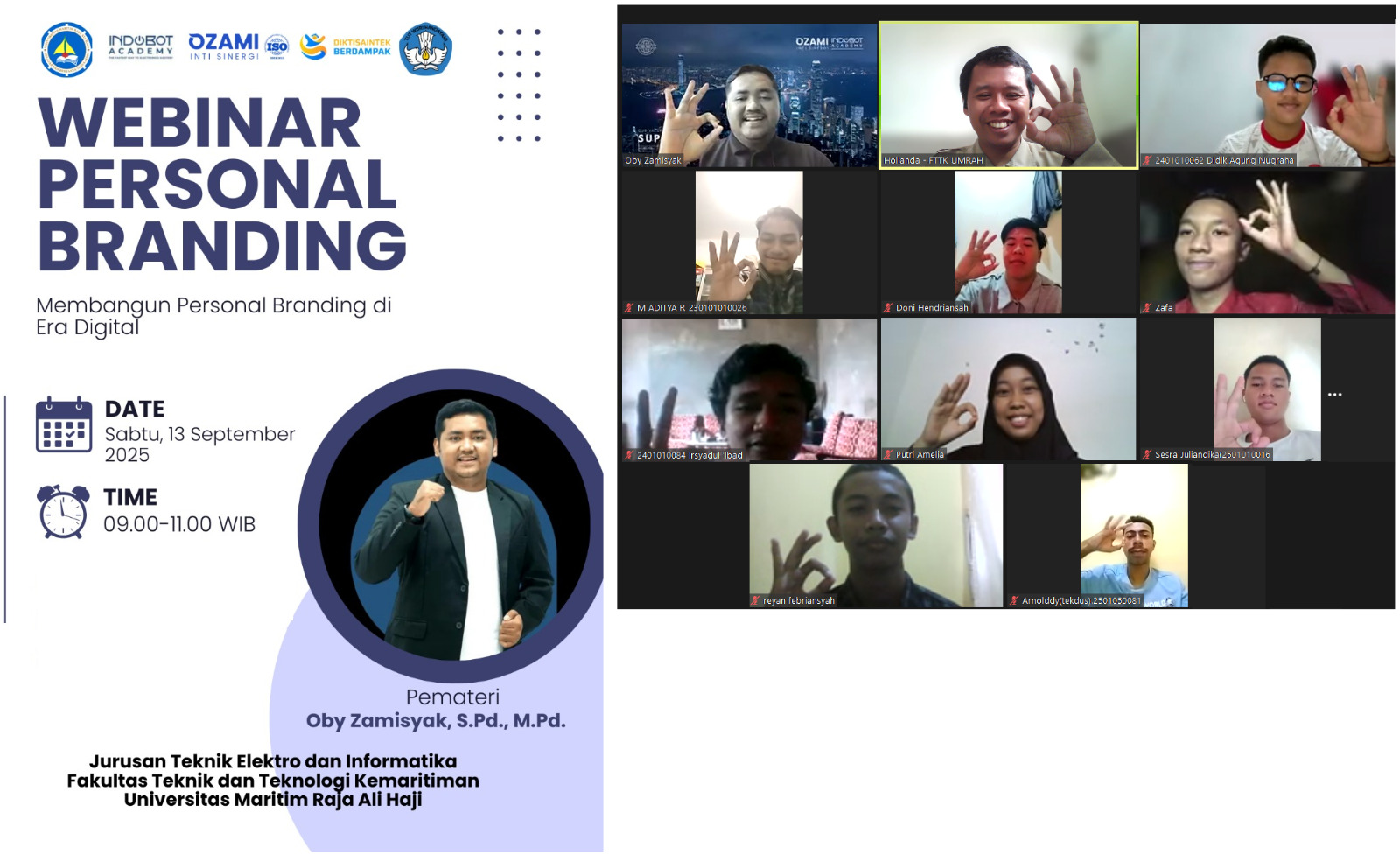 Read more about the article Webinar “Membangun Personal Branding di Era Digital” Dorong Mahasiswa Siapkan Diri Hadapi Persaingan Global
